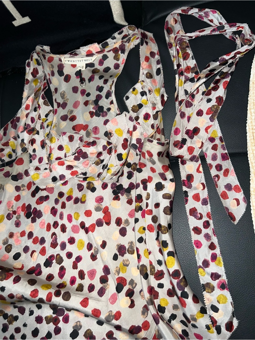 1$10Gift🍭💕Twenty8Twelve Silk candy Multicolor Polka Dot Mini Dress - Picture 8 of 11